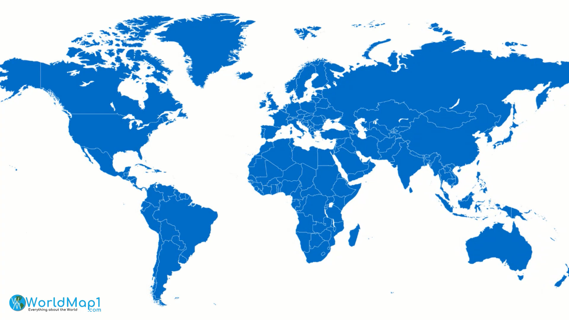 The World and Asia Blank Map